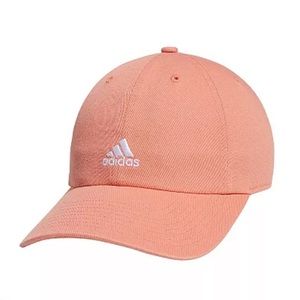 Adidas Saturday 2.0 Plus Baseball Cap In Coral Fusion Peach & White